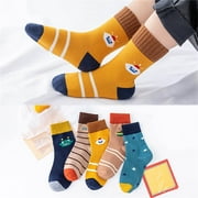 JingChang 5PC Baby Socks Toddlers Socks Baby Toddler Girls Boys Non Slip Grips Socks with Grippers Cotton Gifts Socks